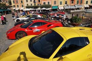 Portofino, Italien - oktober 20, 2018 - ferrari samling sammankomst superbil konvent foto