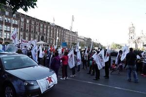 mexico stad - januari 30 2019 - politisk populär demonstration i stad huvud fyrkant foto