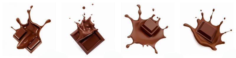 choklad stänk uppsättning. foto
