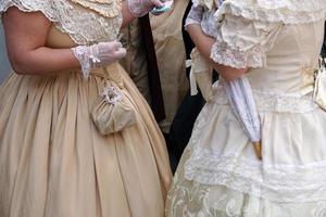 19 århundrade klänning stänga upp detalj foto