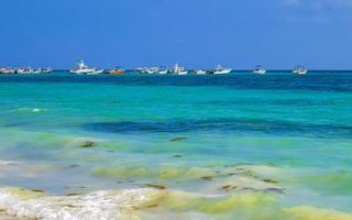 båtar yachter fartyg brygga strand i playa del carmen Mexiko. foto