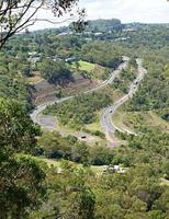 motorväg se från de topp av berg på toowoomba område, queensland, Australien. foto