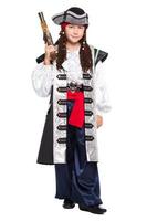 ung pojke Framställ i pirat kostym foto