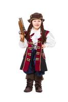trevlig pojke Framställ i pirat kostym foto