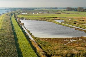 Översikt från de våtmarker i burgh-haamstede, från de plompe torn. Zeeland, de nederländerna. foto