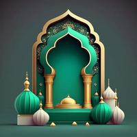 illustration av ramadan kareem dekoration, 3d framställa foto