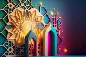 illustration ramadan kareem dekoration 3d framställa foto
