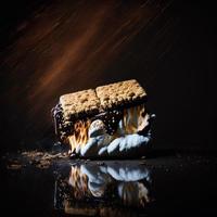 Foto smores på svart bakgrund mat fotografi