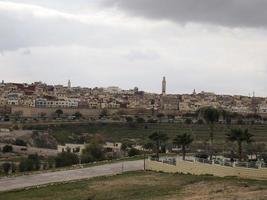 panorama- se av meknes, en stad i marocko som var grundad i de 11th århundrade förbi de almoravider foto