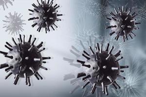 3d mång använda sig av avian virus i Färg bakgrund foto