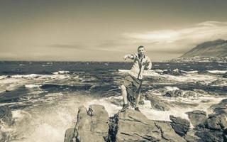 manlig modell turist resande landskap stad cape stad söder afrika. foto