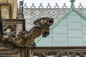 prag kupol kast helgon vitus kyrka person med groteskt ansikte detal foto