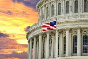 Washington oss capitol på dramatisk himmel bakgrund foto