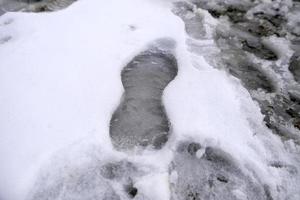 fotspår i snön foto