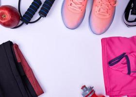 sporter textil- skor och Övrig objekt för kondition foto