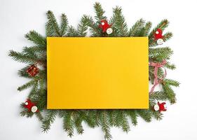 Grattis jul bakgrund med ett tömma gul ark foto