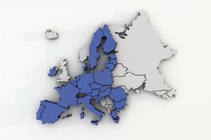 Karta av de europeisk union topp se. 3d geografi foto