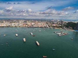 Flygfoto över Pattaya Beach, Thailand foto