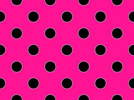 svart Färg polka prickar över djup rosa bakgrund foto