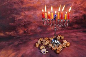 stjärna av David hanukkah menora foto