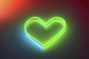 de hjärta former på abstrakt ljus neon glitter bakgrund i kärlek begrepp för valentines dag med ljuv och romantisk. neon hjärta lysande bakgrund Plats för text. design och digital material. foto