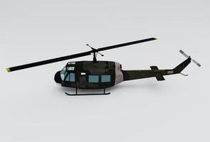 helikopter, minimal 3d tolkning på vit bakgrund foto