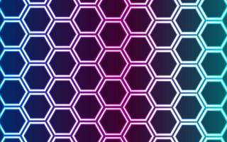 neon sexhörning mönster. färgrik bakgrund med hexagonal bakgrund. foto