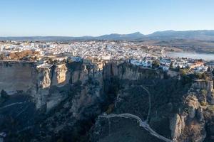 Bull av de kunglig kavalleri av ronda antenn se på soluppgång i Spanien. foto