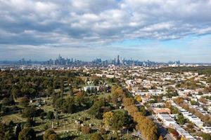 manhattan stad landskap se från kensington, Brooklyn, ny york. foto