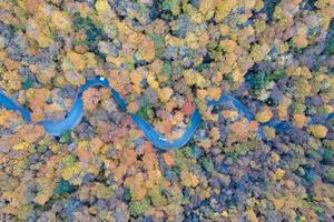 panorama- se av topp falla lövverk i smugglare hack, vermont. foto