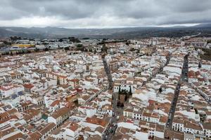 antenn se av de stad gator av ronda, Spanien i andalusien. foto