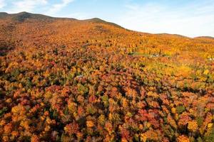 panorama- se av topp falla lövverk i smugglare hack, vermont. foto