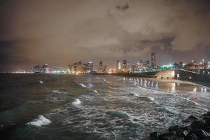 trevlig se av de natt tel aviv foto