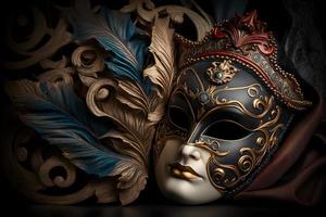 elegant sammansättning med venetian karnevaler mask foto