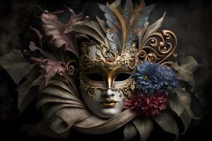 elegant sammansättning med venetian karnevaler mask foto