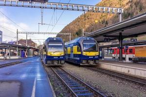 Grindelwald tågstation i Jungfrau-regionen, Schweiz foto