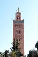 gammal torn i marrakech, marocko foto