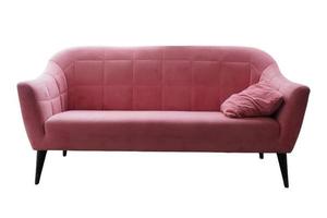 2360 rosa soffa och prydnadskudde isolerat på en transparent bakgrund foto