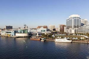 norfolk stad hamn och stadens centrum horisont foto