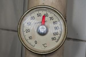 årgång termometer celsius foto