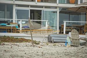 Sammanträde stolar på de strand foto