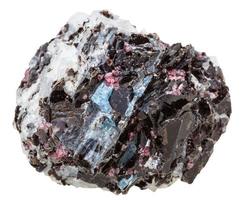 gnejs sten med olika kristaller mineral sten foto