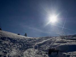 dolomiter snö panorama val badia armentara foto