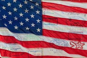 jätte USA amerikan flagga stjärnor och Ränder bakgrund foto