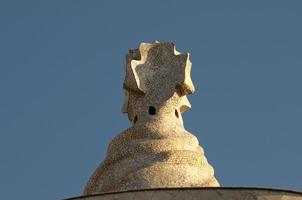 barcelona, Spanien tak av la pedrera eller casa mila förbi gaudi foto