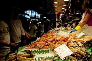 fisk marknadsföra i barcelona Spanien foto