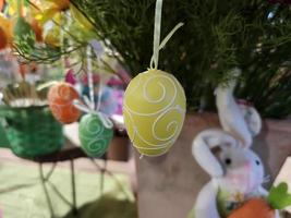 påsk ägg och dekorationer foto