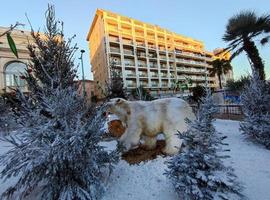 menton, Frankrike - december 11 2021 - santa by öppen för jul foto