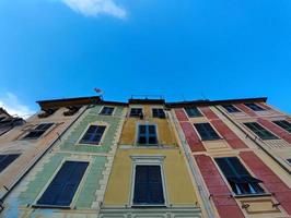 portofino piktorisk by Italien färgrik byggnader målad hus foto