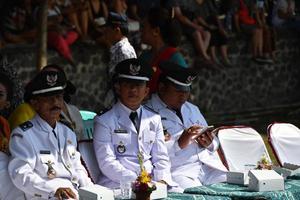 ubud, indonesien - augusti 17 2016 - oberoende dag är fira Allt runt om i de Land foto